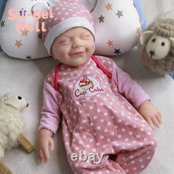 18.5 Full Body Solid Silicone Doll Reborn Baby Dolls Newborn Baby Smiley Girl