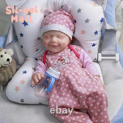 18.5 Full Body Solid Silicone Doll Reborn Baby Dolls Newborn Baby Smiley Girl