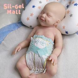 18.5 Full Body Solid Silicone Doll Reborn Baby Dolls Newborn Baby Smiley Girl