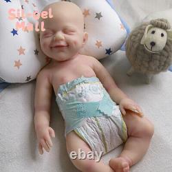 18.5 Full Body Solid Silicone Doll Reborn Baby Dolls Newborn Baby Smiley Girl