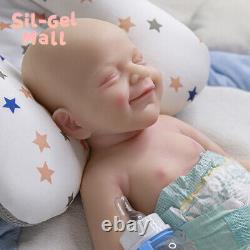 18.5 Full Body Solid Silicone Doll Reborn Baby Dolls Newborn Baby Smiley Girl