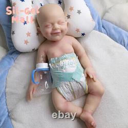 18.5 Full Body Solid Silicone Doll Reborn Baby Dolls Newborn Baby Smiley Girl