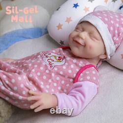 18.5 Full Body Solid Silicone Doll Reborn Baby Dolls Newborn Baby Smiley Girl