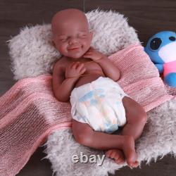 18.5 Newborn Girl Reborn Baby Dolls Full Body Silicone Doll PlaysetsBrown Skin
