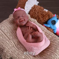 18.5 Newborn Girl Reborn Baby Dolls Full Body Silicone Doll PlaysetsBrown Skin