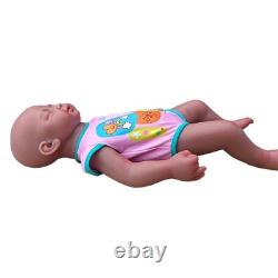 18.5 Reborn Doll Newborn Girl Full Body Silicone Brown, Baby Handmade Ideal Toy