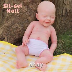 18.5'' Smile Boy Full Body Platinum Silicone Reborn Baby Doll Lifelike Infant US