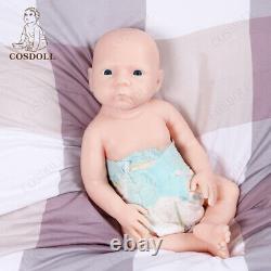 18.5 in Full Soft Platinum Silicone Baby Dolls Handmade Newborn Baby BOY Doll