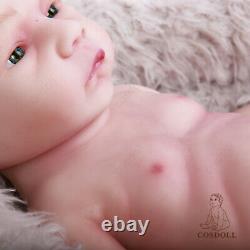 18.5 in Full Soft Platinum Silicone Baby Dolls Handmade Newborn Baby Girl Doll