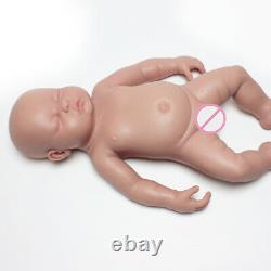 18.5Eyes Closed Cute Chubby Baby Boy Silicone Reborn Baby Sleeping Doll Toys