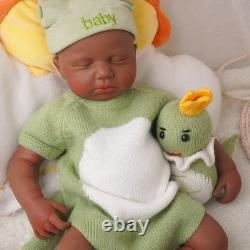 18.9 Inch Silicone Reborn Baby Dolls Lifelike Newborn Girl Dolls Dark Brown