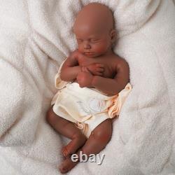18.9 Inch Silicone Reborn Baby Dolls Lifelike Newborn Girl Dolls Dark Brown