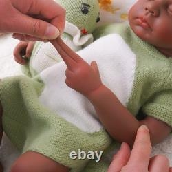 18.9 Inch Silicone Reborn Baby Dolls Lifelike Newborn Girl Dolls Dark Brown