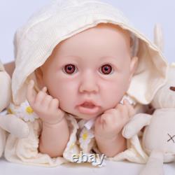 18'' Adorable Reborn Baby GIRL Full Body Silicone Doll Kids Playmate Toys