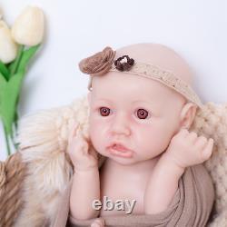 18'' Adorable Reborn Baby GIRL Full Body Silicone Doll Kids Playmate Toys