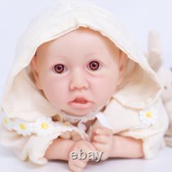 18'' Adorable Reborn Baby GIRL Full Body Silicone Doll Kids Playmate Toys