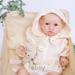 18'' Adorable Reborn Baby GIRL Full Body Silicone Doll Kids Playmate Toys