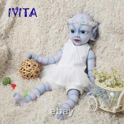 18'' Avatar Silicone Reborn Baby Blue Eyes GIRL Cute Doll Kids Xmas Gift