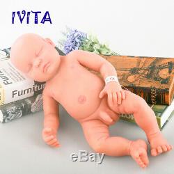 18 Full Body Silicone Closed Eyes Sleeping Baby Doll Newborn Toy Birthday Gifts