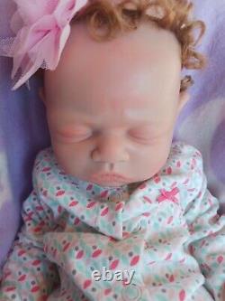 18'' Full Body Silicone Reborn Baby Doll Girl Sleeping Strawberry Blonde Hair