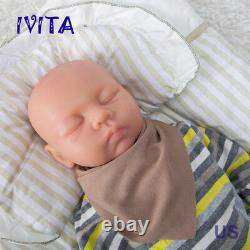 18'' Full Body Silicone Reborn Baby Girl Dolls Eyes Closed Sleeping Baby