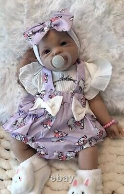 18 Full Body Silicone Reborn Baby Girl Infant Doll 5 lbs Open Mouth Pacifier