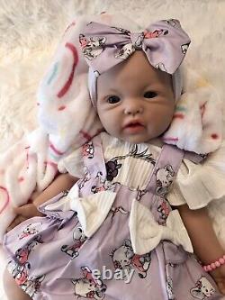 18 Full Body Silicone Reborn Baby Girl Infant Doll 5 lbs Open Mouth Pacifier