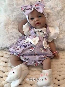 18 Full Body Silicone Reborn Baby Girl Infant Doll 5 lbs Open Mouth Pacifier