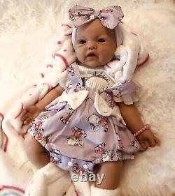 18 Full Body Silicone Reborn Baby Girl Infant Doll 5 lbs Open Mouth Pacifier