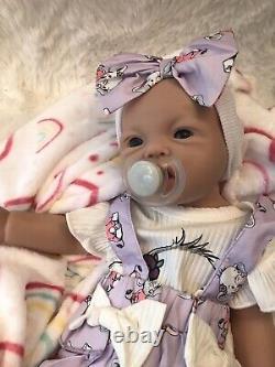 18 Full Body Silicone Reborn Baby Girl Infant Doll 5 lbs Open Mouth Pacifier