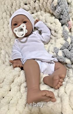 18 Full Body Silicone Reborn Baby Girl Pacifier Doll 5 lbs Floppy Soft Squishy