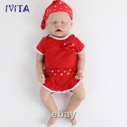 18'' Full Body Silicone Sleeping Mouth Open Girl Doll Lifelike Reborn Baby