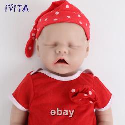 18'' Full Body Silicone Sleeping Mouth Open Girl Doll Lifelike Reborn Baby