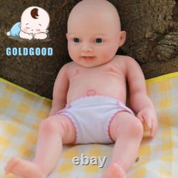 18 Full Silicone Reborn Doll Handmade Baby Girl, Open Eyes fit for Kids Play