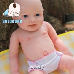 18 Full Silicone Reborn Doll Handmade Baby Girl, Open Eyes fit for Kids Play