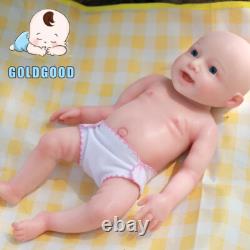 18 Full Silicone Reborn Doll Handmade Baby Girl, Open Eyes fit for Kids Play