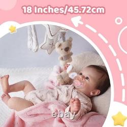 18 Inch Real Life Reborn Baby Dolls Silicone Full Body Girl Realistic Baby Dolls