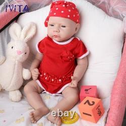 18 Lifelike Infant Cute Girl Newborn Full Body Silicone Reborn Baby Doll Xmas