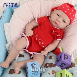 18 Lifelike Infant Cute Girl Newborn Full Body Silicone Reborn Baby Doll Xmas