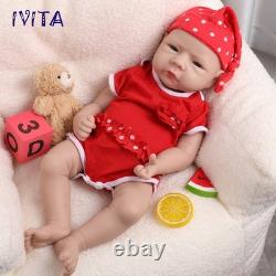 18 Lifelike Infant Cute Girl Newborn Full Body Silicone Reborn Baby Doll Xmas