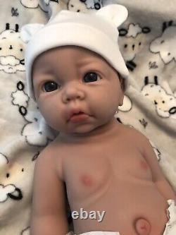 18 Premium Silicone Reborn Baby Girl Blue Eyes Newborn Soft Floppy Infant Doll