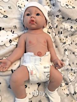 18 Reborn Baby Boy Full Body Silicone Soft Floppy Lifelike Newborn Doll 5 lbs