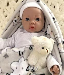 18 Reborn Baby Boy Full Body Silicone Soft Floppy Lifelike Newborn Doll 5 lbs