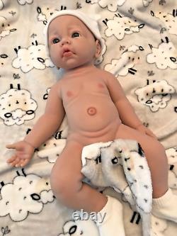 18 Reborn Baby Boy Full Body Silicone Soft Floppy Lifelike Newborn Doll 5 lbs