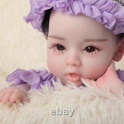 18 Reborn Doll Full Body Silicone Newborn Baby Girl Real Rebon With Rotted Hair