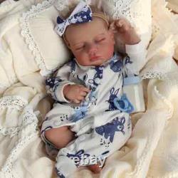 18 Silicone Vinyl Real Newborn Bebe Asleep Fat Black Skin Reborn Baby Doll