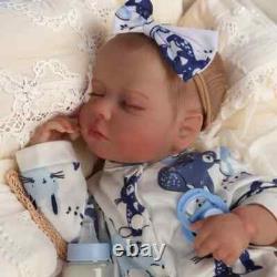 18 Silicone Vinyl Real Newborn Bebe Asleep Fat Black Skin Reborn Baby Doll