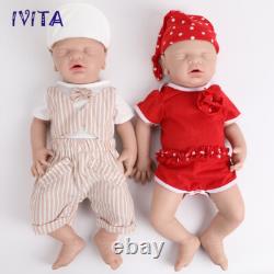 18 Sleeping Baby Lifelike Reborn Baby Doll Full Body Silicone Real Touch Xmas