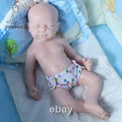 18 Unpainted Reborn Baby Doll Sleeping Girl Newborn Lifelike Full Silicone Doll