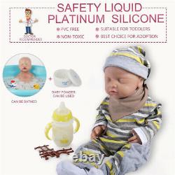 18Handmade Sleeping Baby Realistic Silicone Reborn Baby Boys Doll Special sales